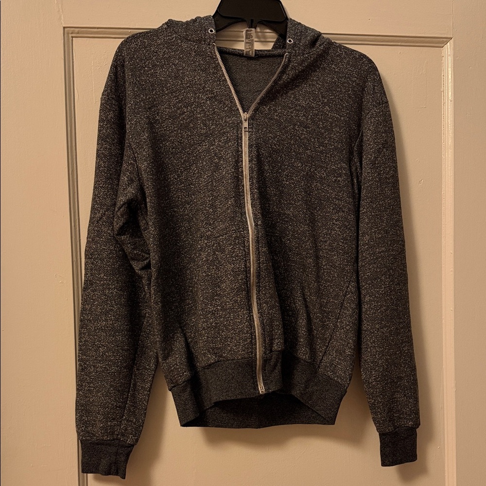 American Apparel Classic Charcoal Zip-Up Sweater